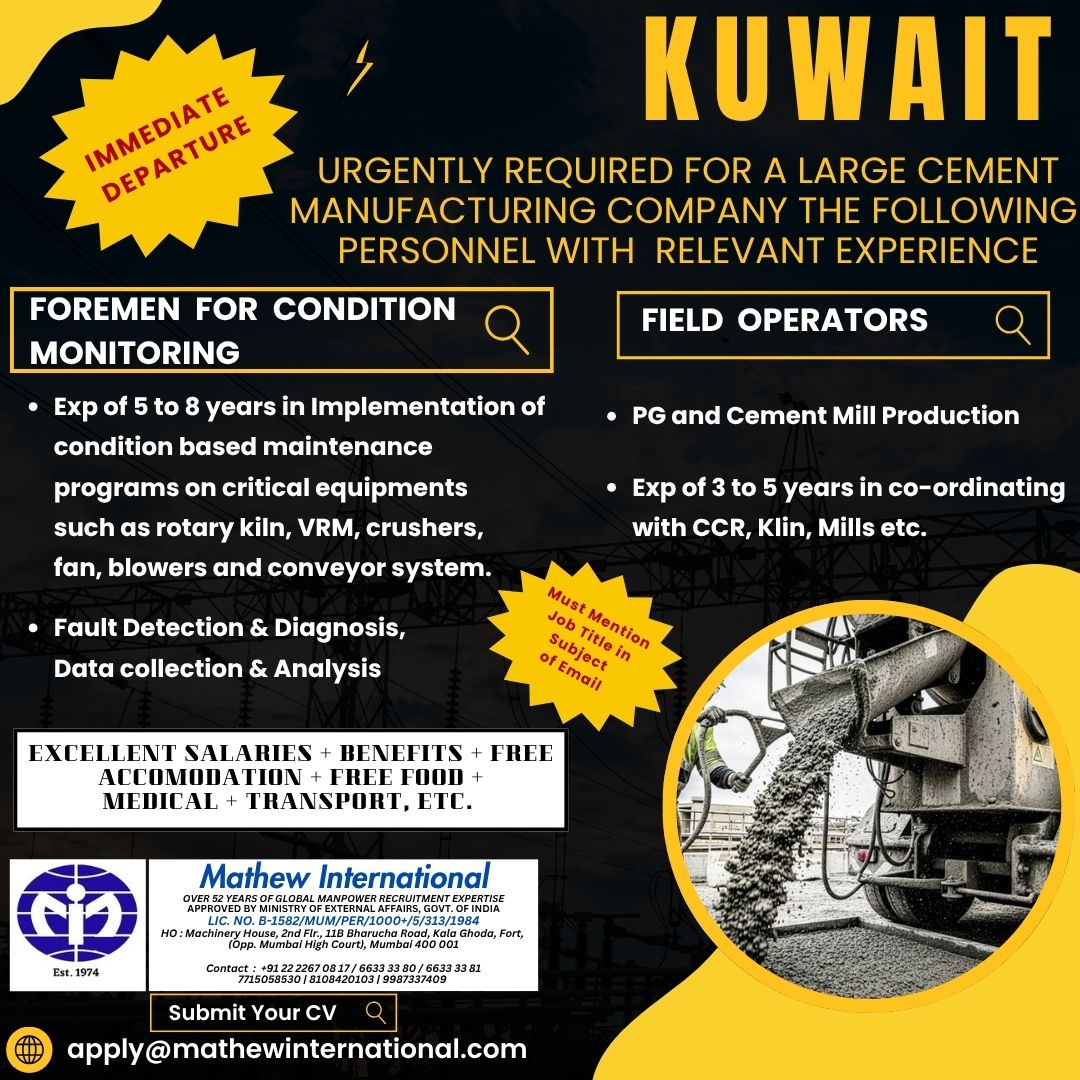 HIRING IN KUWAIT ( IMMEDIATE DEPARTURE )