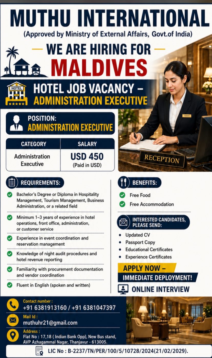 HIRING IN MALDIVES