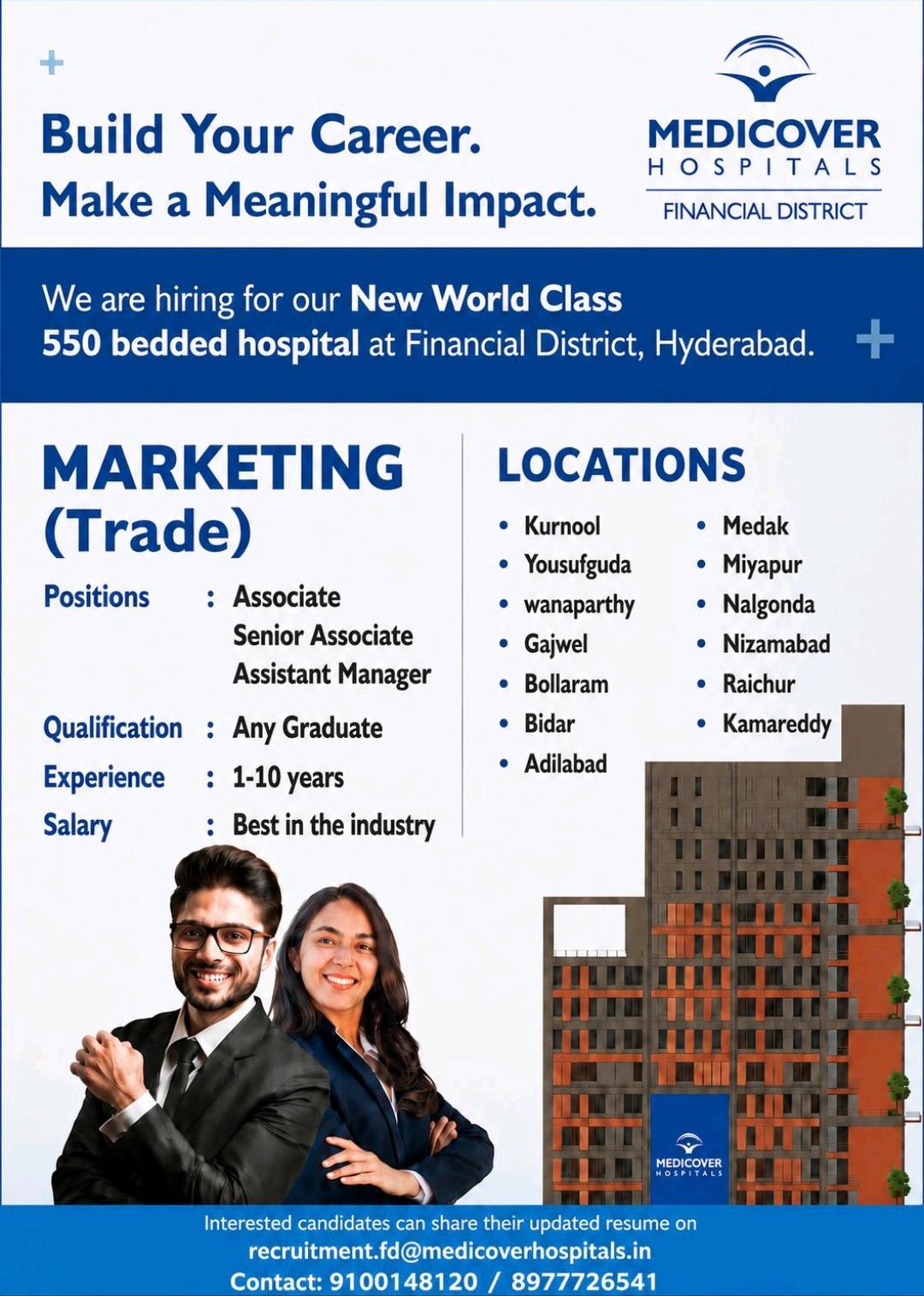 Hiring in medicover hospital