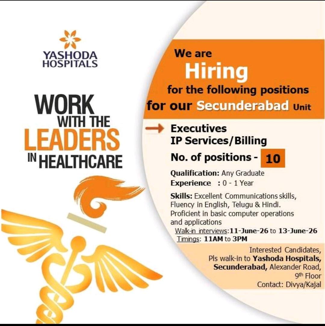 Hiring in yashoda hospital