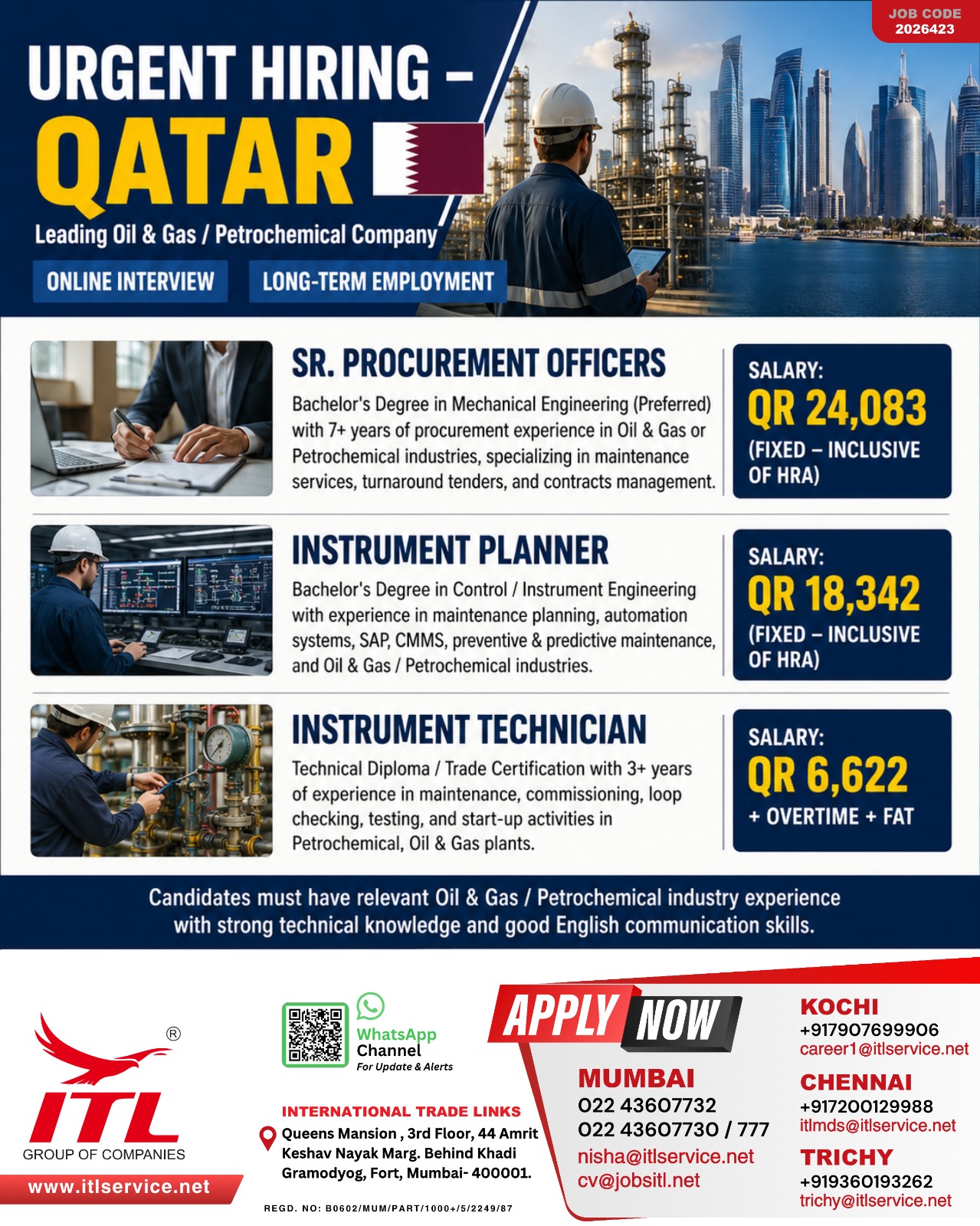 HIRNG FOR QATAR COMPANY OF OIL AND GAS