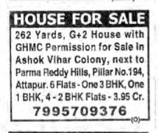 HOUSE FOR SALE - ASHOK VIHAR COLONY