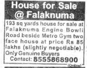 HOUSE FOR SALE FALAKNUMA