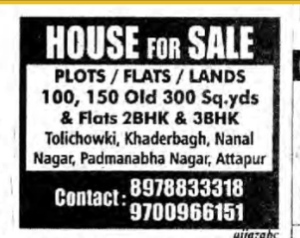 HOUSE FOR SALE- HYDERABAD