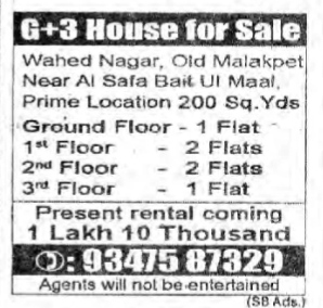 HOUSE FOR SALE- OLD MALAKPET