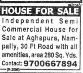HOUSE FOR SALE