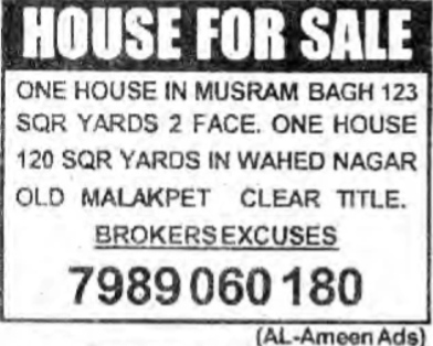 HOUSE FOR SALE