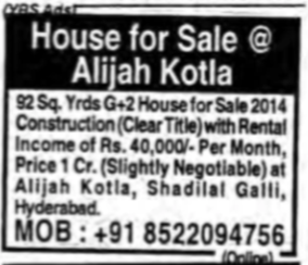 HOUSE FOR SALE