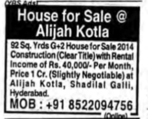HOUSE FOR SALE