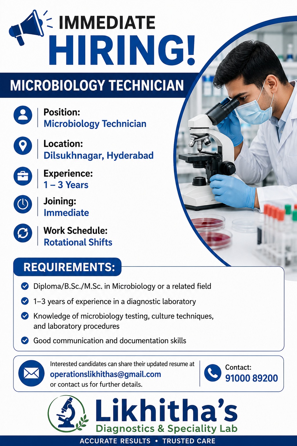 Immediate hiring