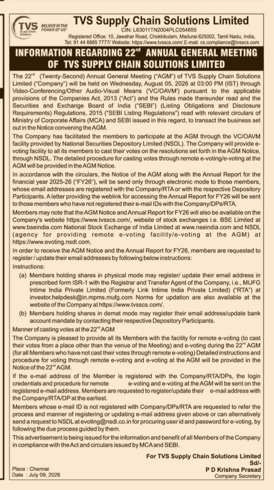 INFORMATION REGARDING ANNUAL MEETING