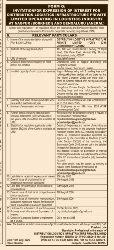 INVITATION FOR EXPRESSION OF INTEREST REGARDING