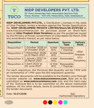 INVITATION OF TENDER