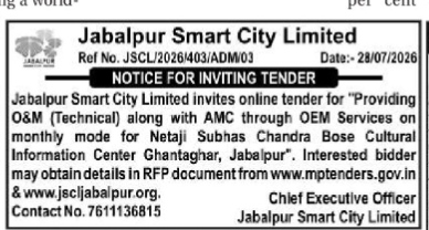 Jabalpur Smart City Limited Notice Inviting Tender