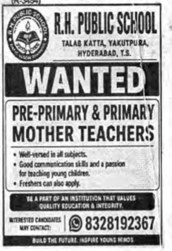 Job Advertisement: R.H. Public School Teacher Recruitment