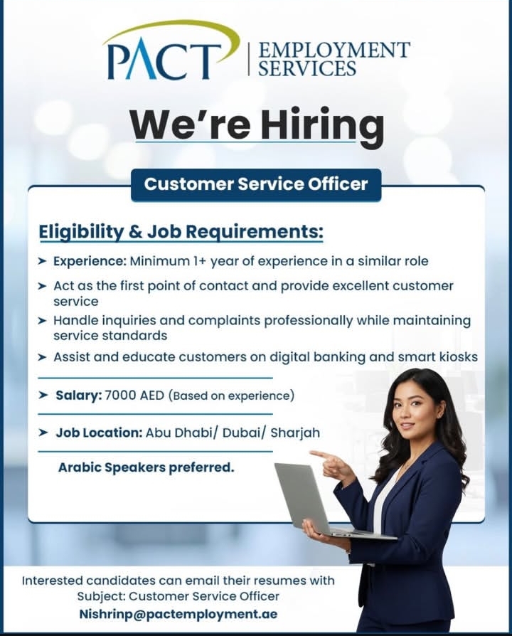 Job opening at Dubai