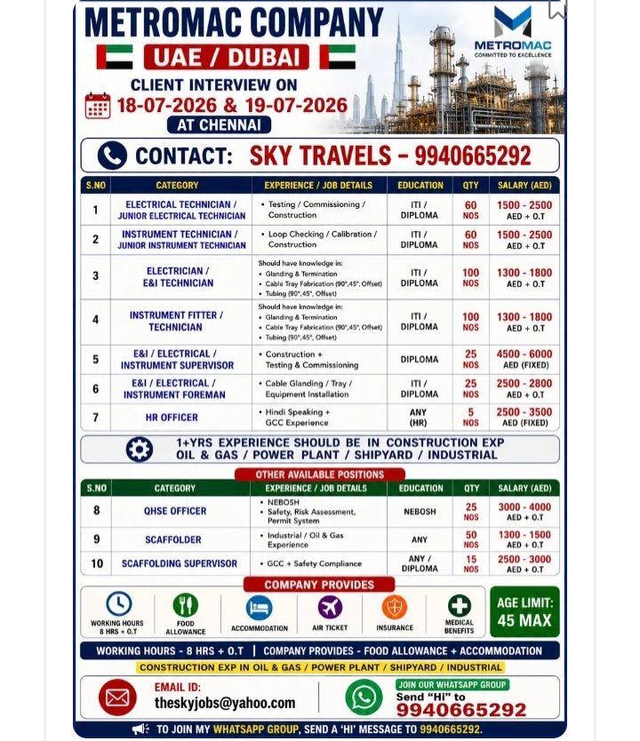 JOB OPENING - DUBAI