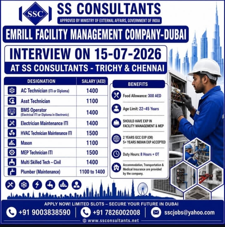 JOB OPENING- FACILITY MANAGEMENT OF DUBAI