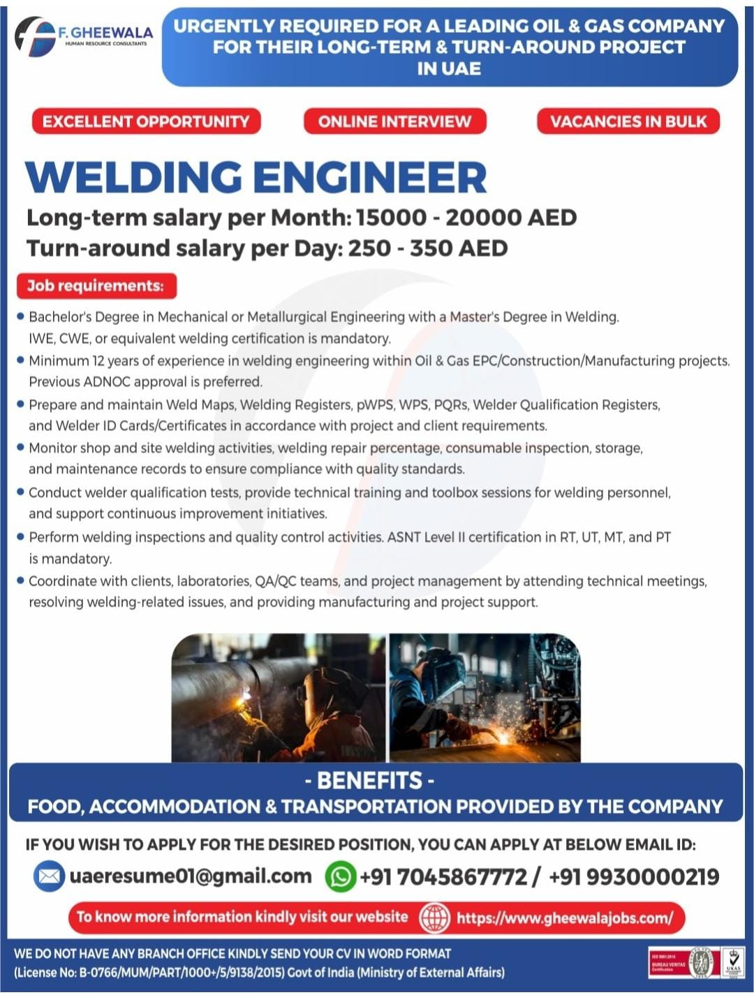 JOB OPENING- UAE