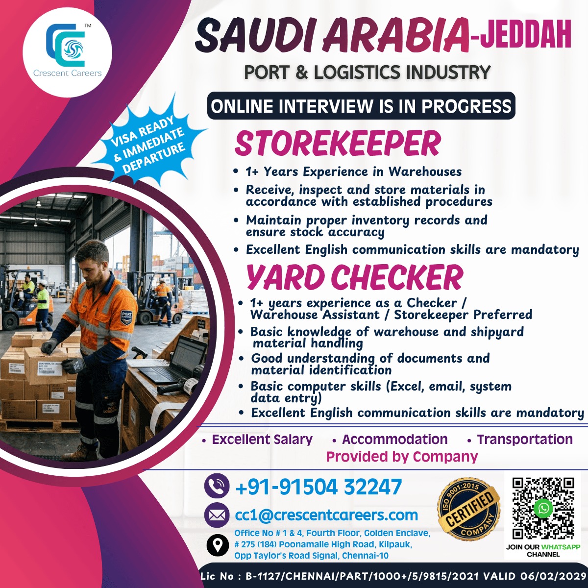 JOB OPORTUNITY - SAUDI ARABIA