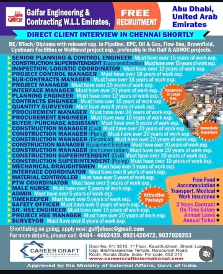 JOB OPPORTUNITY - ABU DHABI REQUIREMENT