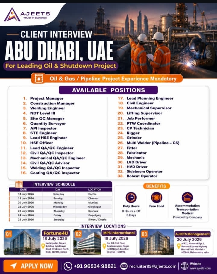JOB OPPORTUNITY-ABU DHABI