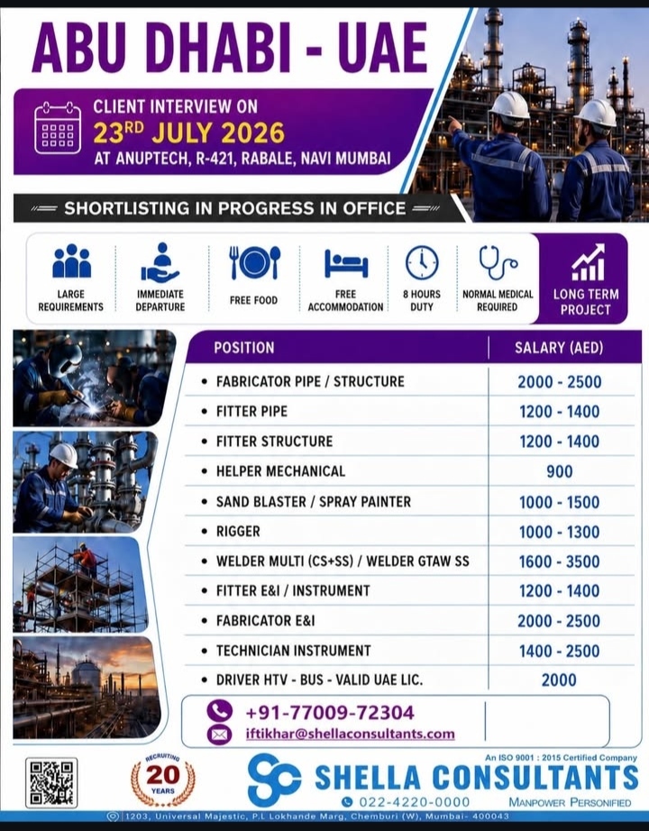 JOB OPPORTUNITY - ABU DHABI