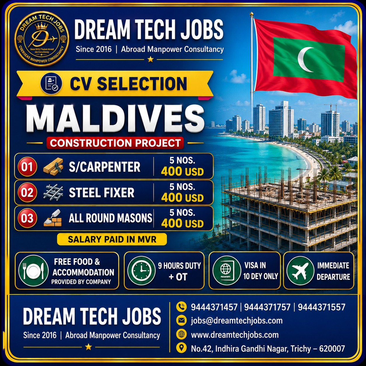 JOB OPPORTUNITY AT MALDIVES