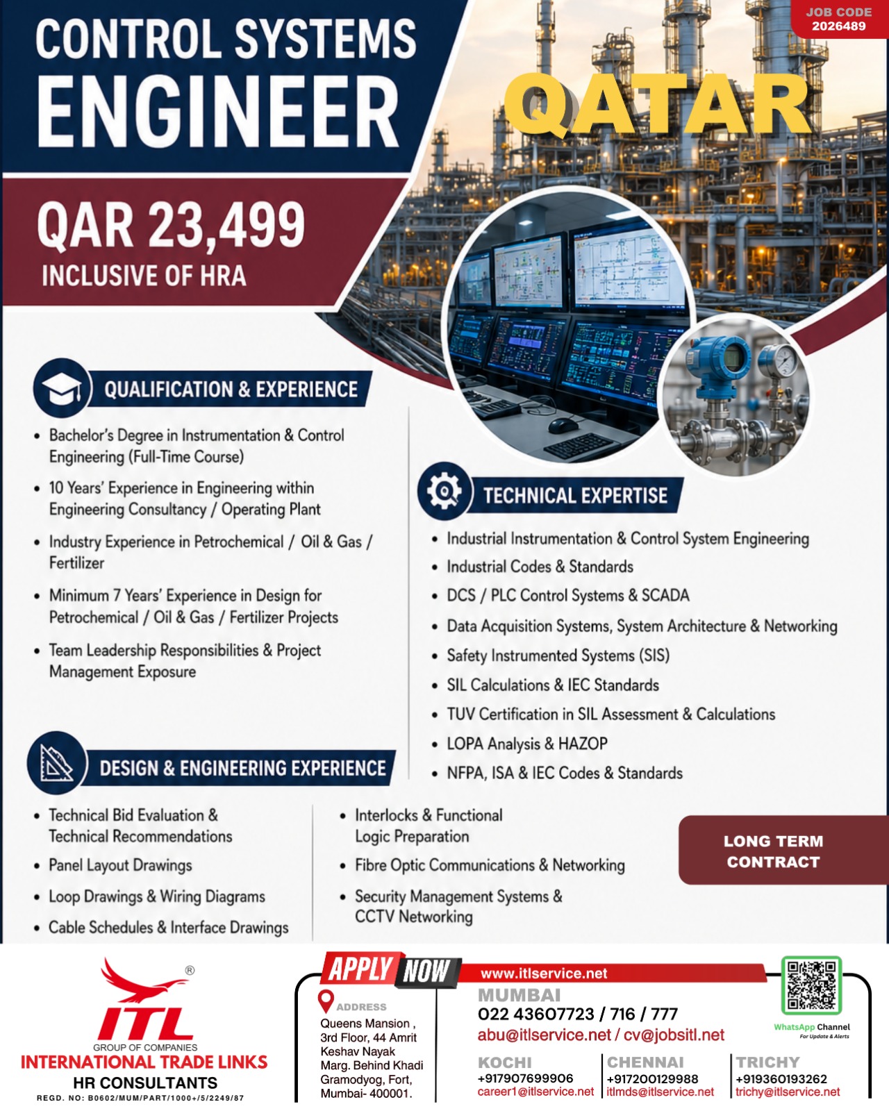 Job Opportunity: Control Systems Engineer in Qatar