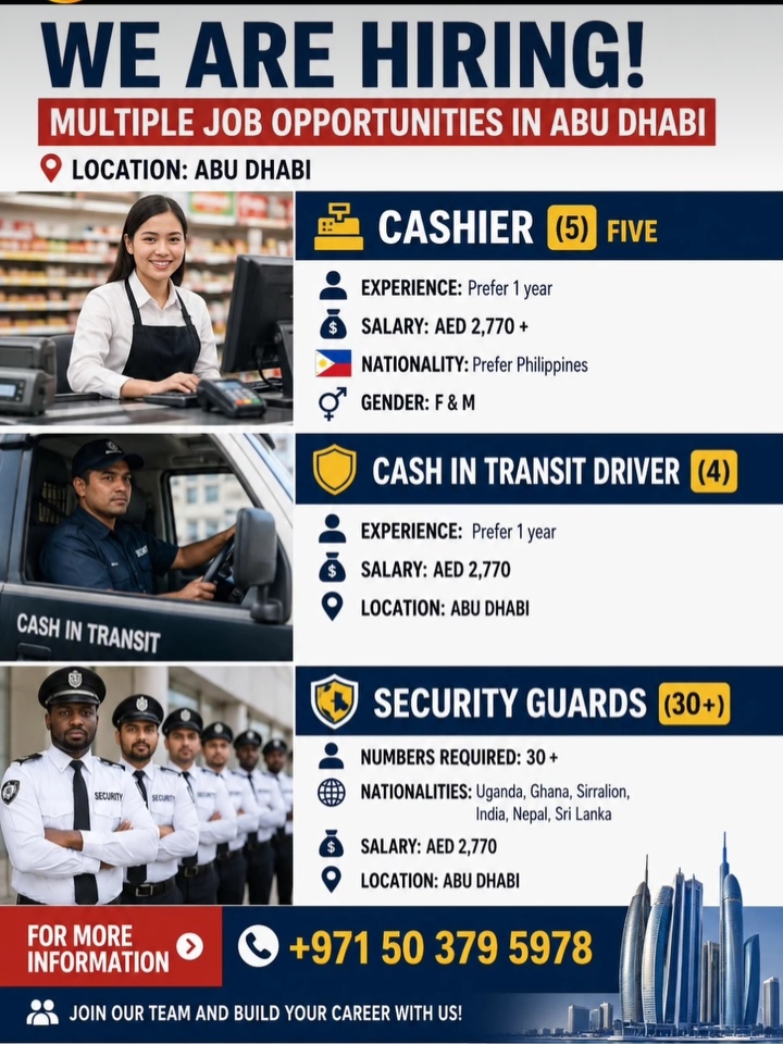 Job opportunity in Dubai