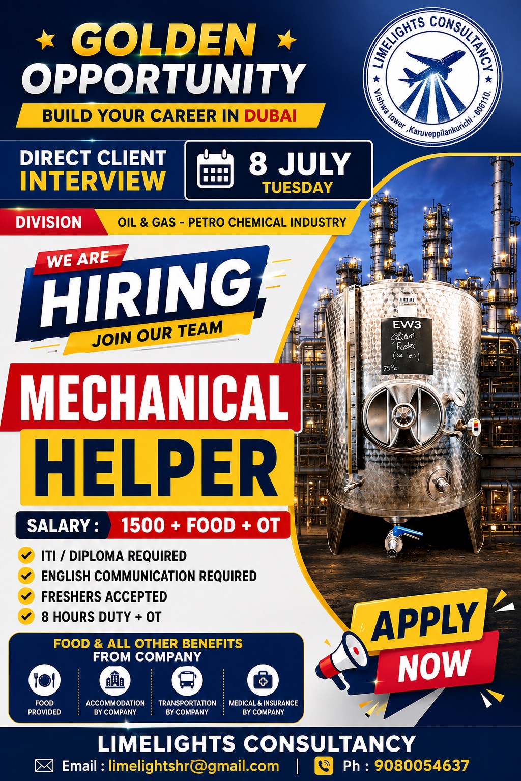 JOB OPPORTUNITY IN DUBAI