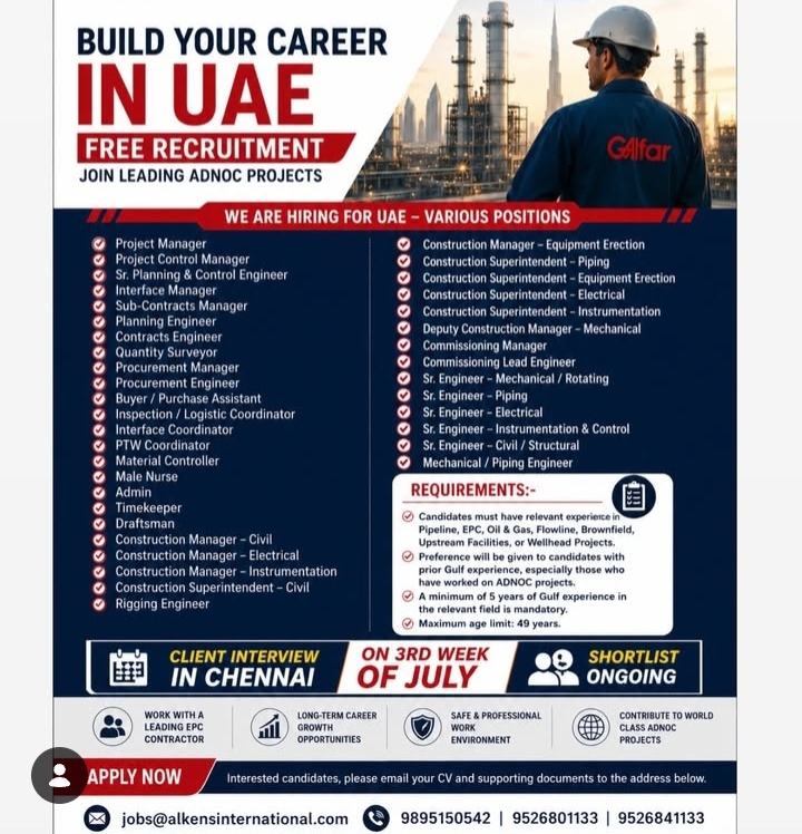 JOB OPPORTUNITY IN DUBAI