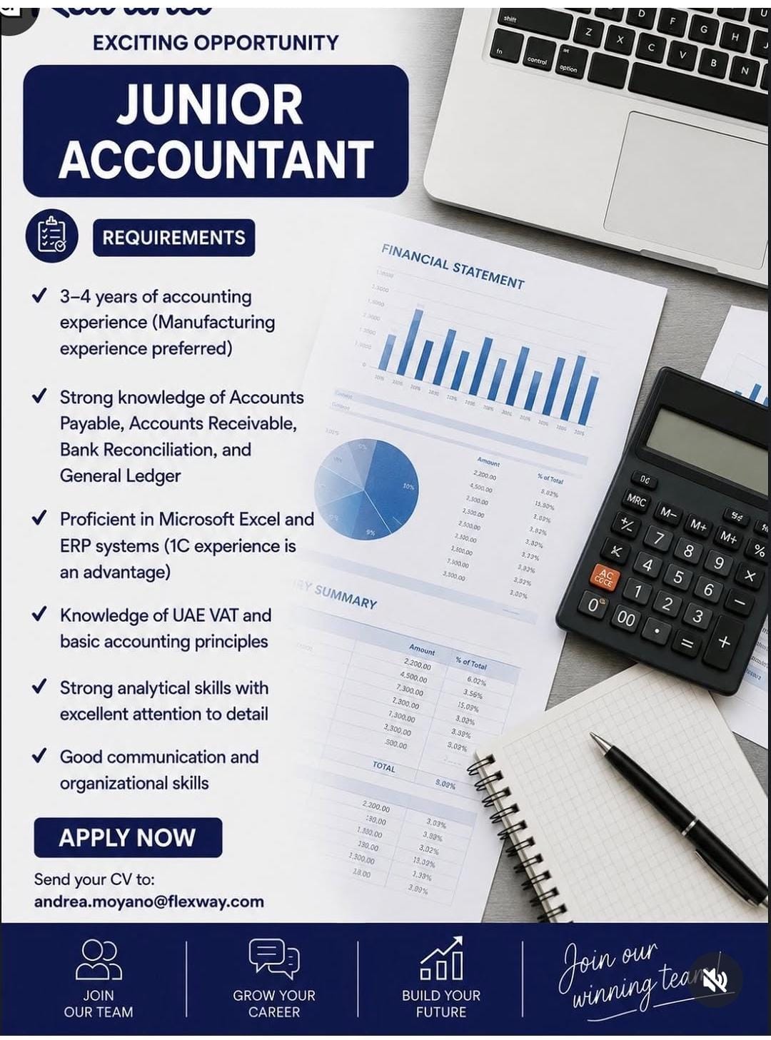 JOB OPPORTUNITY - JUNIOR ACCOUNTANT POSITION(UAE )