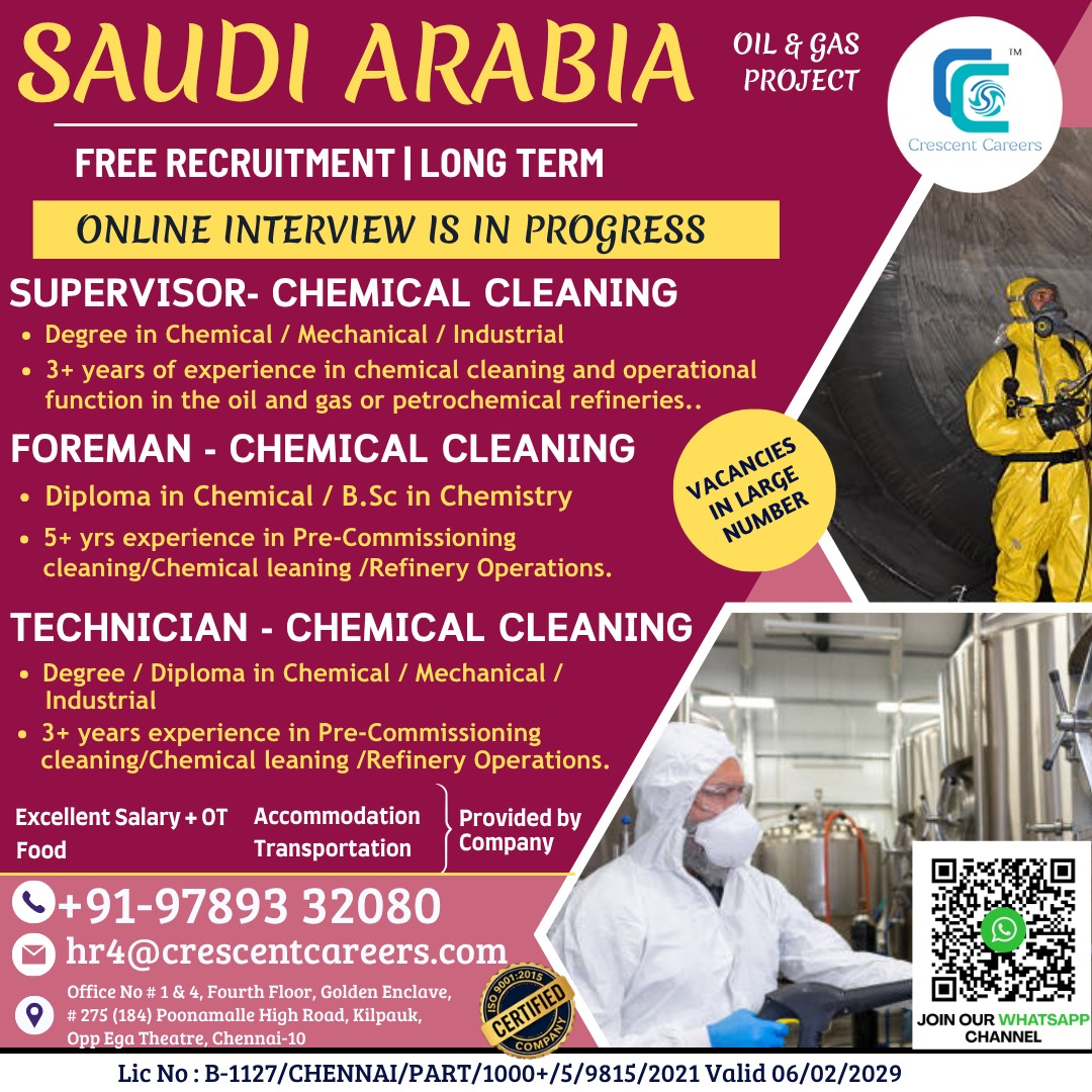 JOB OPPORTUNITY - SAUDI ARABIA