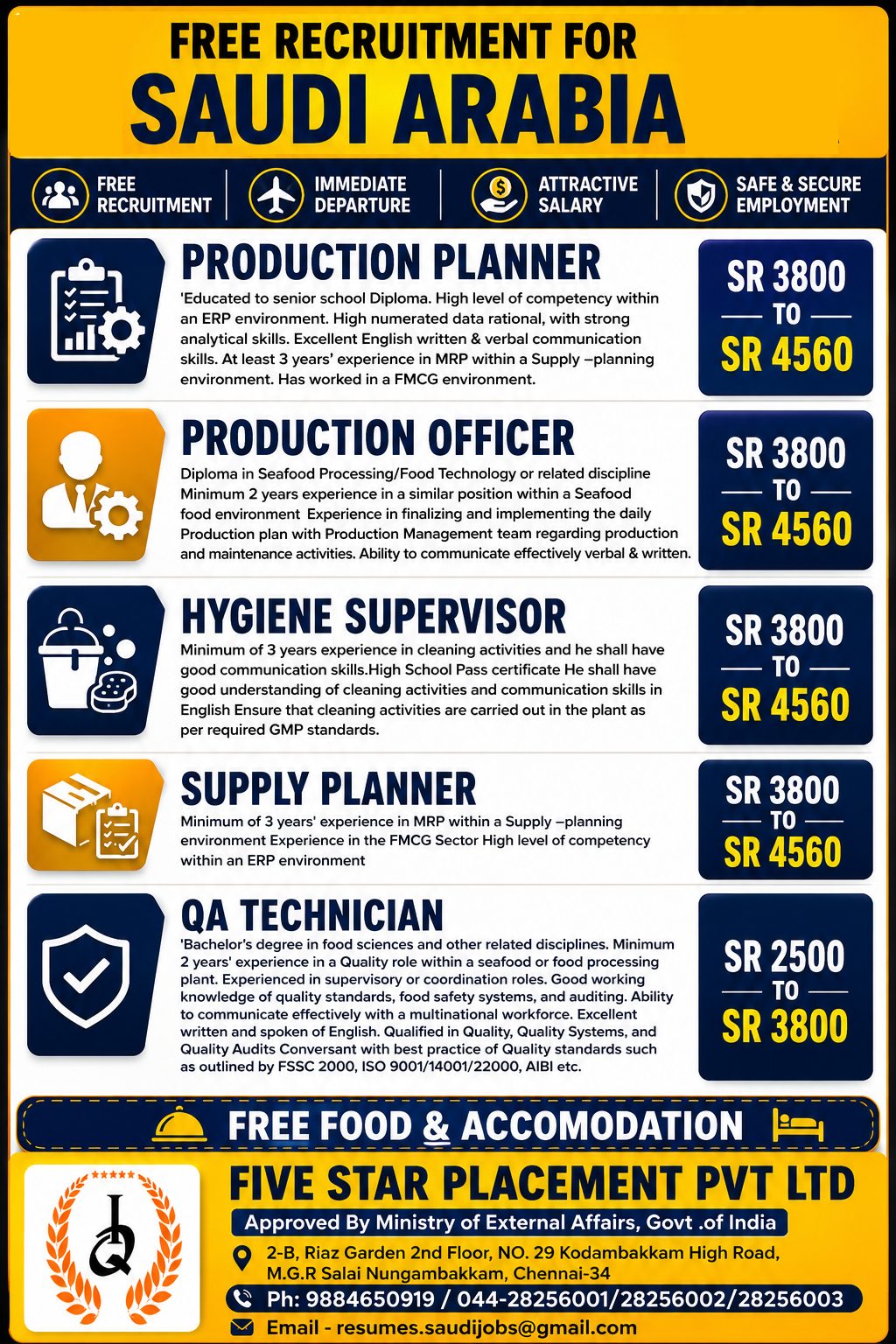 JOB OPPORTUNITY- SAUDI ARABIA