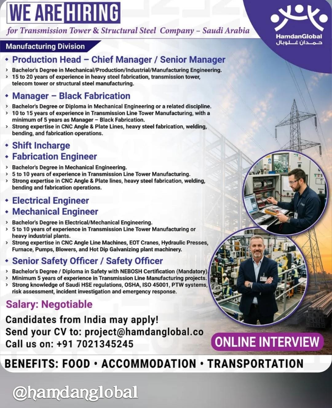 JOB OPPORTUNITY- SAUDI ARABIA