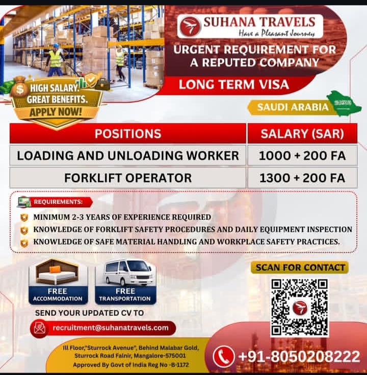 JOB OPPORTUNITY -SAUDI ARABIA