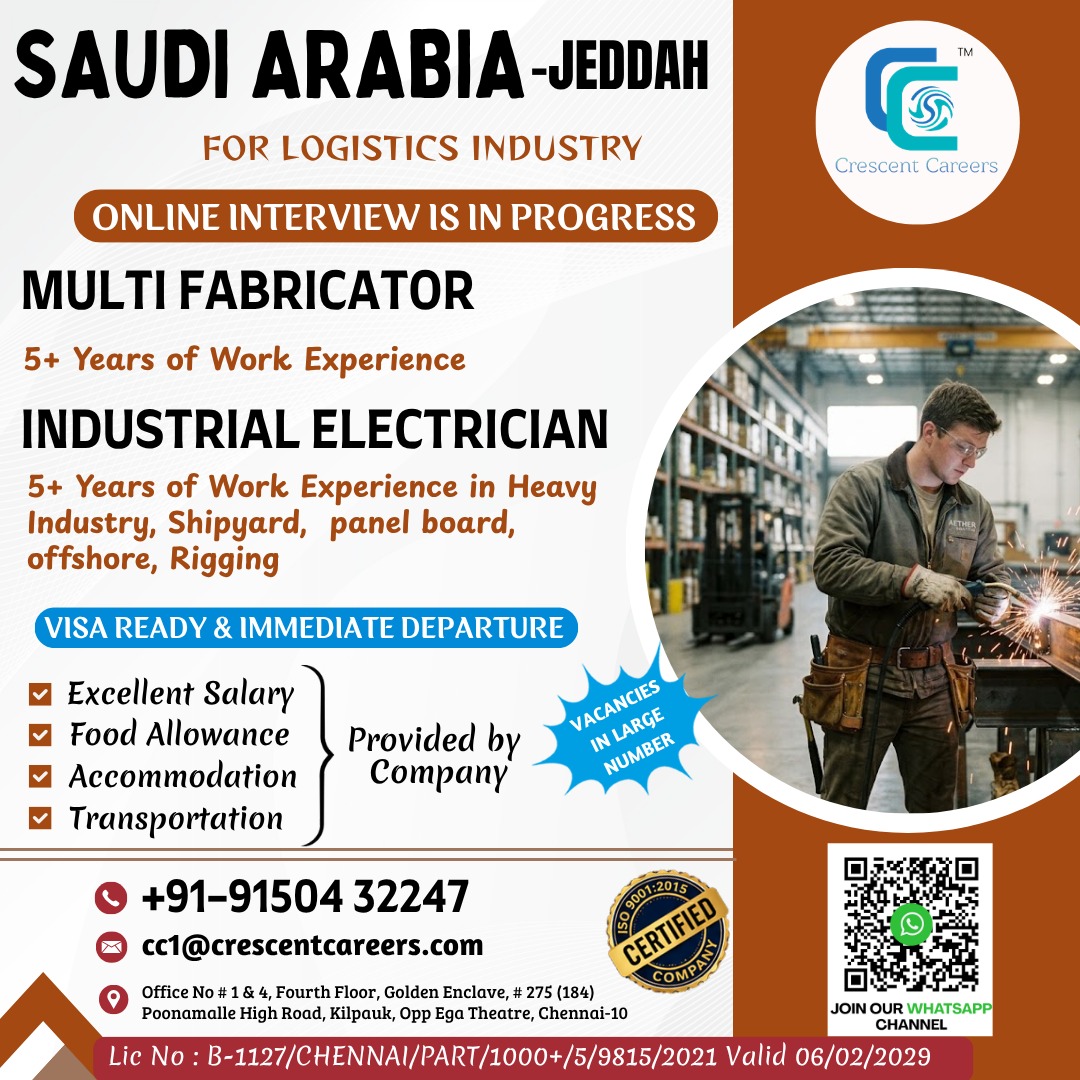 JOB OPPORTUNITY - SAUDI ARABIA