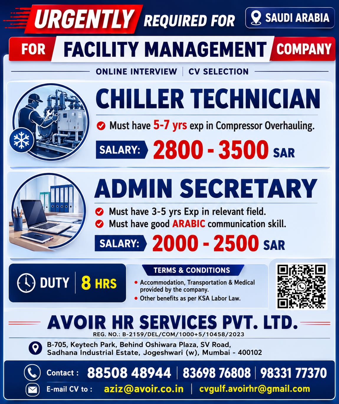 JOB OPPORTUNITY - SAUDI ARABIA