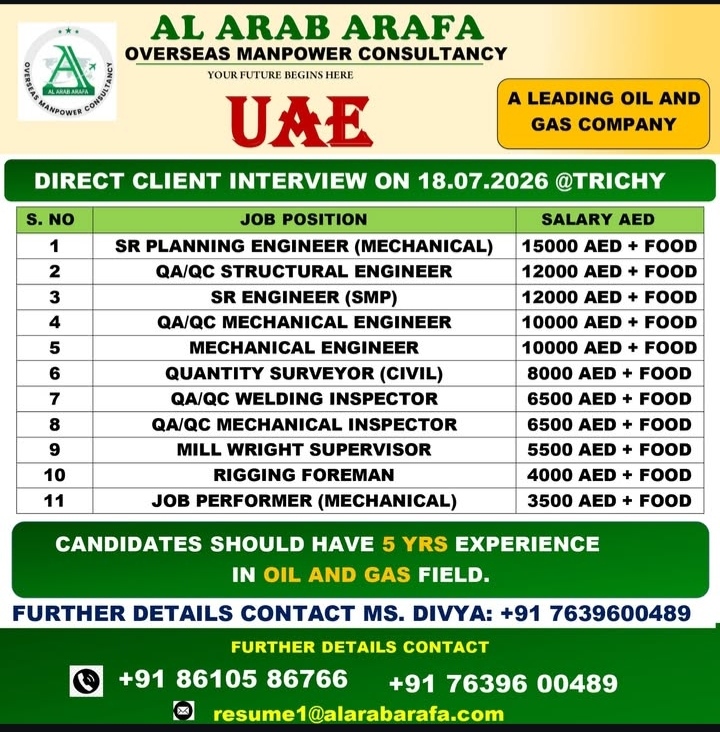 JOB OPPORTUNITY - UAE
