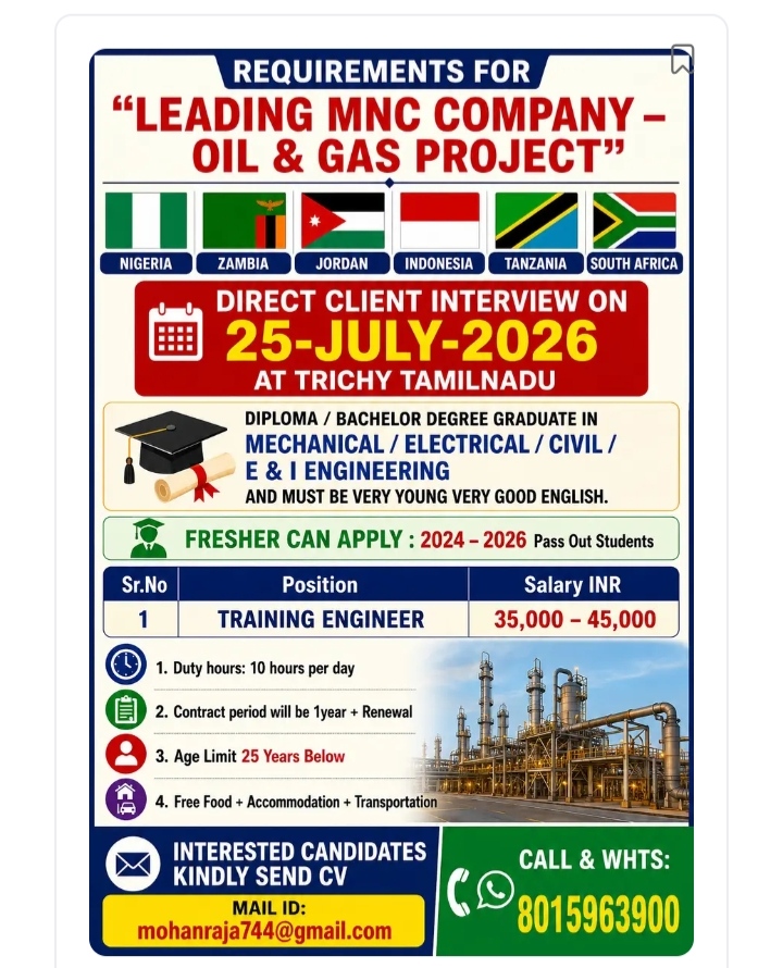 Job Recruitment Flyer for Oil & Gas Project