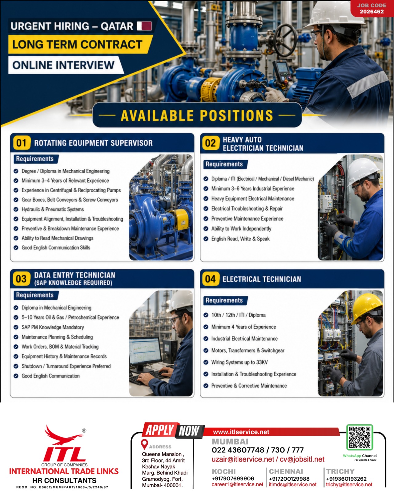 Job Vacancies in Qatar for Technical and Engineering Positions