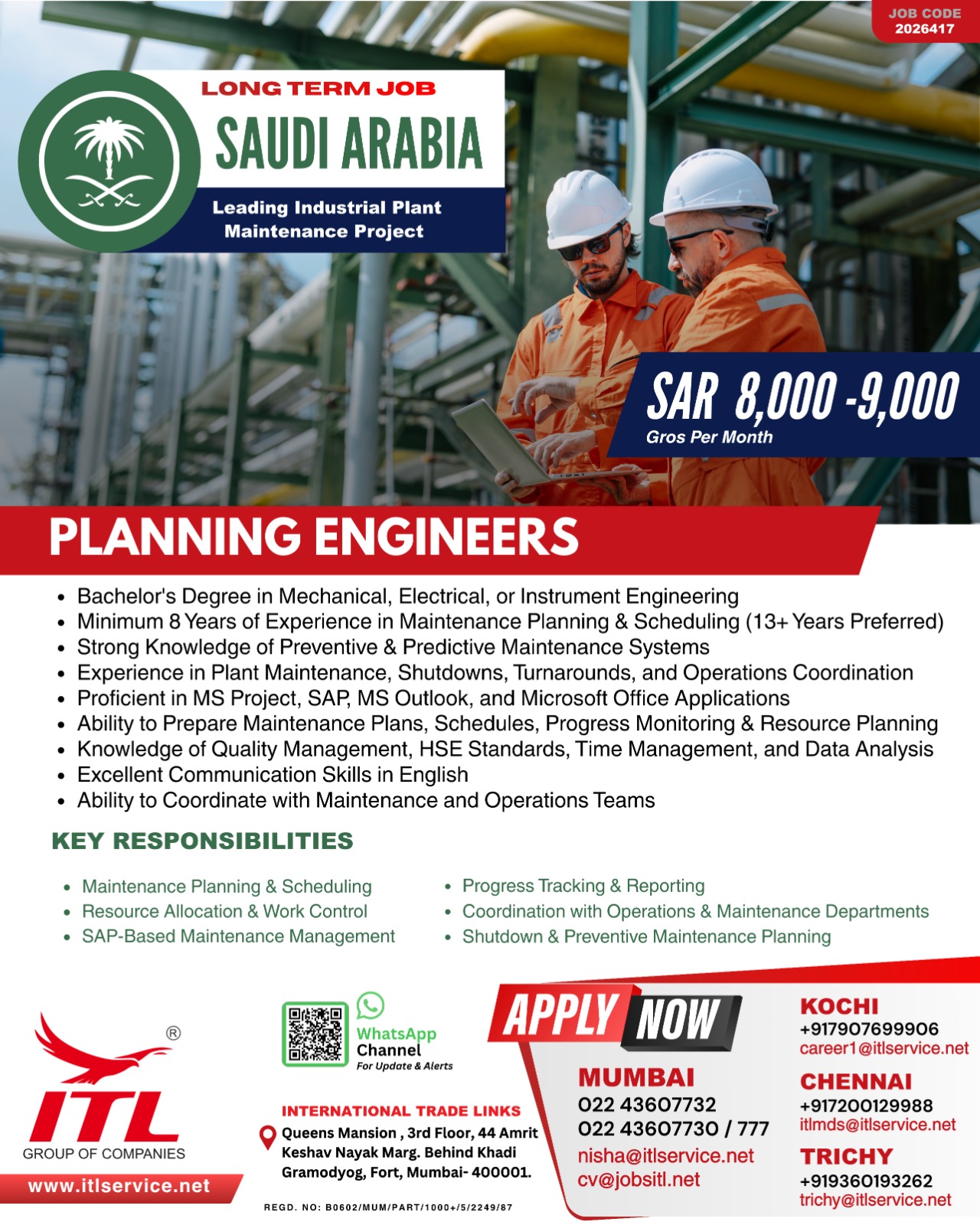 LONG TERM JOB OF SAUDI ARABIA
