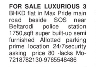 LUXURIOUS FLAT FOR SAKE - MAX PRIDE
