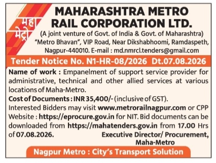 Maha-Metro Tender Notice: Empanelment of Support Service Providers (August 2026)
