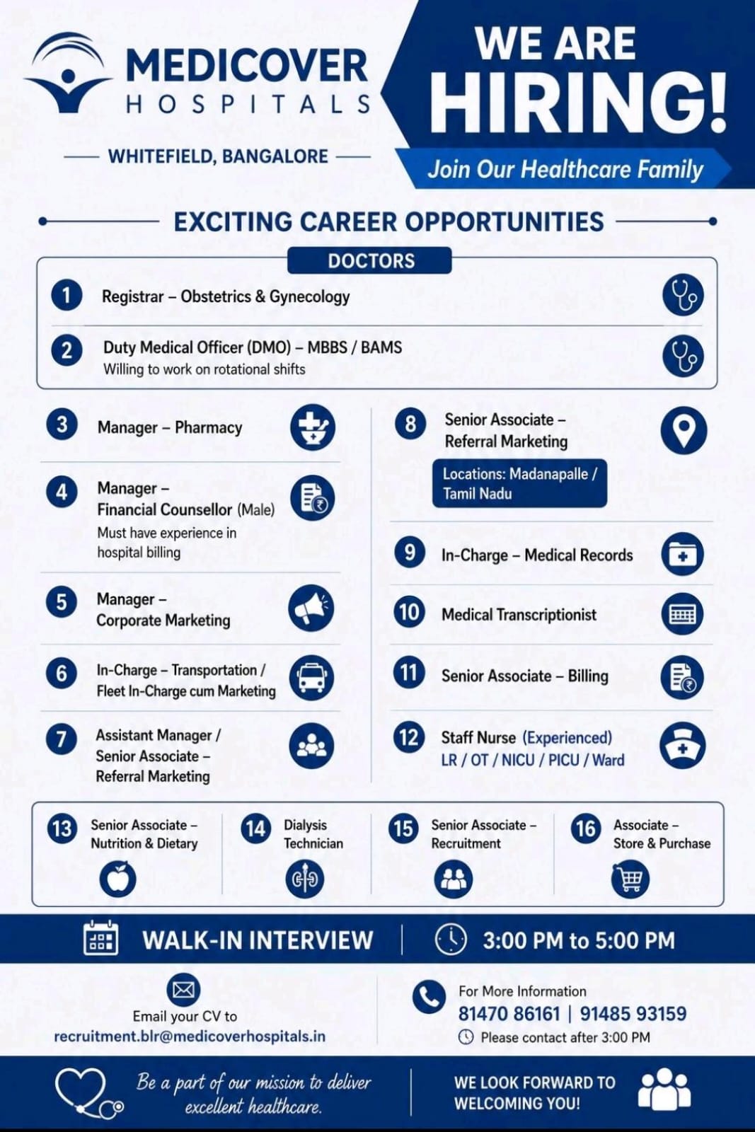 Medicover Hospital is hiring