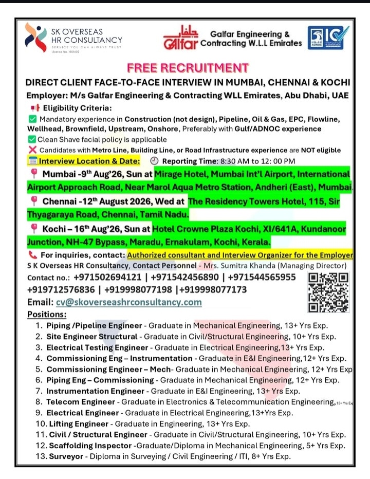 M/s Galfar Engineering & Contracting WLL Emirates (Abu Dhabi, UAE)