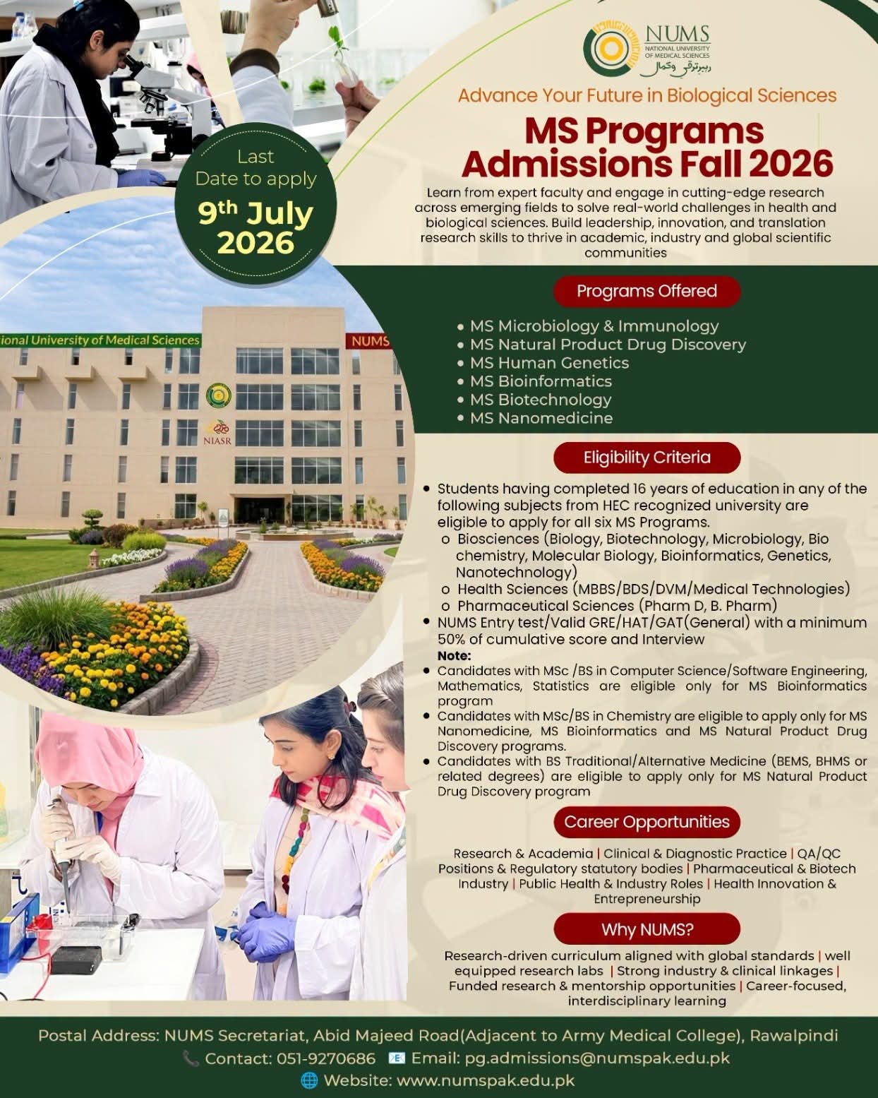 MS PROGRAMME ADMISSION
