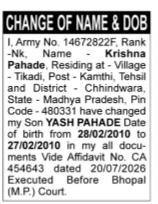 NAME CHANGE AND DOB NOTICE -