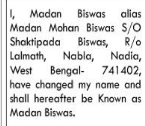 Name Change Notice